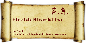 Pinzich Mirandolina névjegykártya